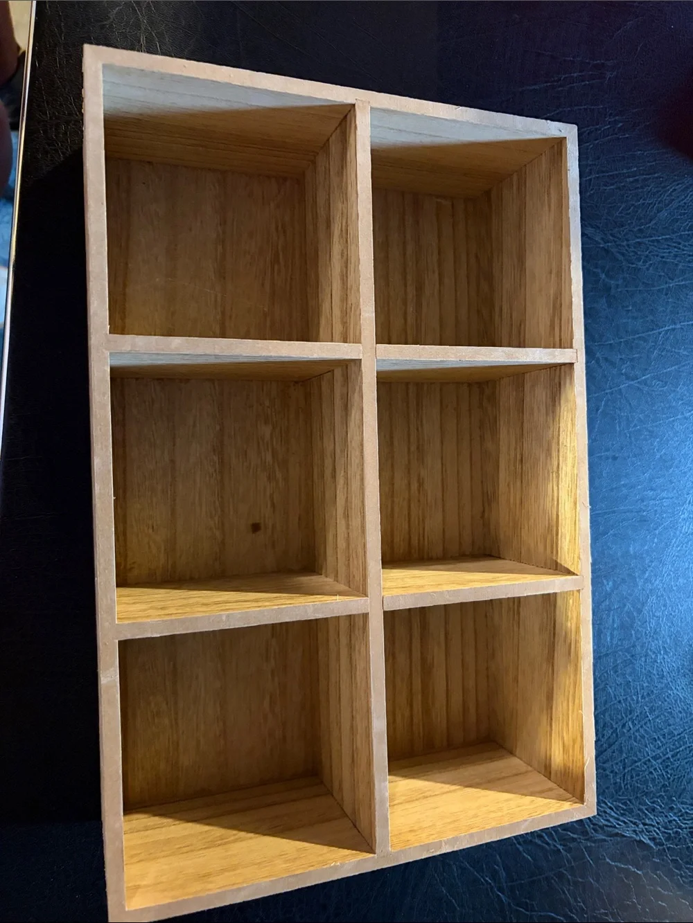 Wooden 6-Compartment Display tray- Natural Oak Tone 13x8.5